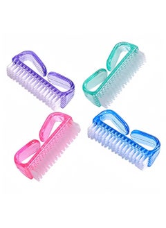 KHAJUL 4 Pack Grip Nail Brush, Fingernail Scrub Cleaning Brushes for Toes and Nails Cleaner, Pedicure Brushes for Men and Women (Pink/Purple/Blue/Green)  - Image 1