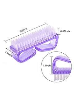 KHAJUL 4 Pack Grip Nail Brush, Fingernail Scrub Cleaning Brushes for Toes and Nails Cleaner, Pedicure Brushes for Men and Women (Pink/Purple/Blue/Green)  - Image 2