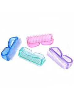 KHAJUL 4 Pack Grip Nail Brush, Fingernail Scrub Cleaning Brushes for Toes and Nails Cleaner, Pedicure Brushes for Men and Women (Pink/Purple/Blue/Green)  - Image 3