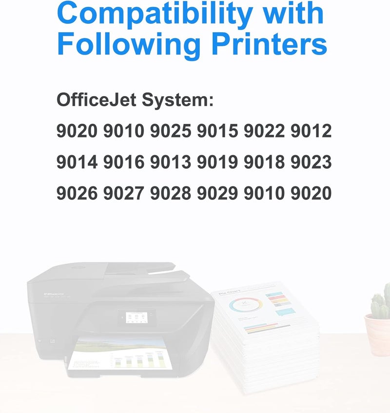 963XL 963 خراطيش الحبر متعددة الحزم بديل لـ 963XL خراطيش الحبر متعددة الحزم متوافقة مع Officejet Pro 9010 9012 9015 9016 9020 (4 حزم) - Image 2