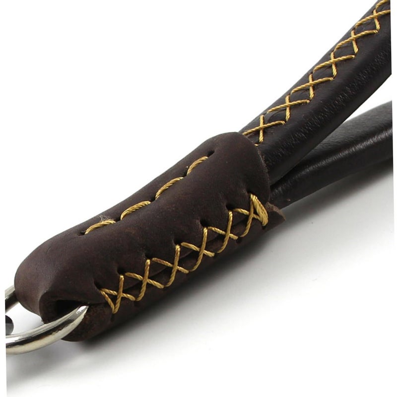 Brown Leather Cowhide Pet Traction Leash For Dogs And Cats Daily Walks - Image 5