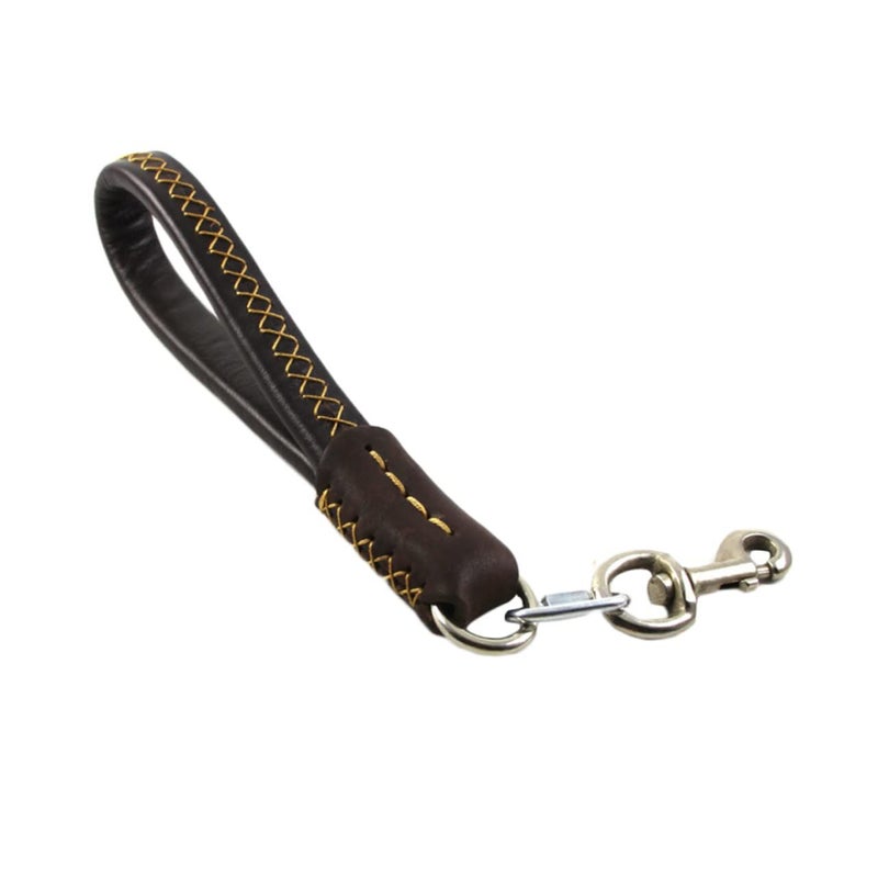 Brown Leather Cowhide Pet Traction Leash For Dogs And Cats Daily Walks - Image 2