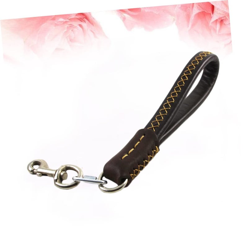 Brown Leather Cowhide Pet Traction Leash For Dogs And Cats Daily Walks - Image 3