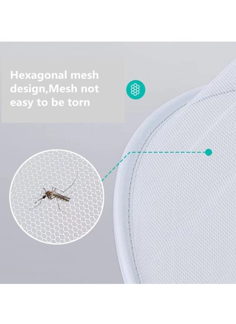 Y&D Universal Foldable Star Mosquito Net and Storage Bag for Baby Stroller with Zipper Visible Breathable Sun Cover Bassinet Mesh Car Seat Bassinets Cradles Cribs (White)  - Image 5