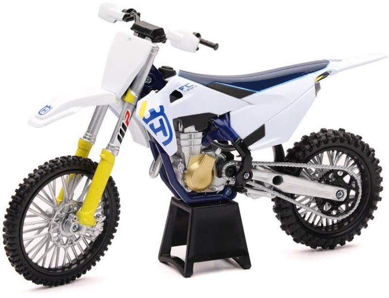 NewRay New Ray Husqvarna FC450 White and Blue 1/12 Diecast Motorcycle Model - Image 2
