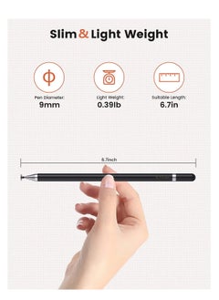 47.UK فيس هب قلم ستايلس سلبي FACE HUB لشاشات اللمس ، قلم ستايلس متوافق مع iOS و Android ، iPad ، iPhone ، هواتف Samsung والأجهزة اللوحية ، للرسم والكتابة اليدوية.  (قلم أسود مع غطاء)  - Image 5
