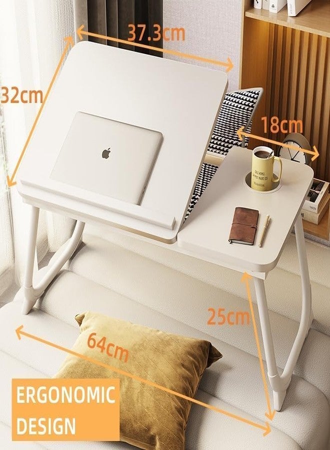 BLYPHOO Laptop Desk for Bed Lap Desk: Portable Laptop Stand for Bed with Cup Holder, Upgraded Foldable Laptop Table for Couch Sofa Chair, Adjustable Lap Tray for Reading Writing Drawing Working Eating(White) - Image 5