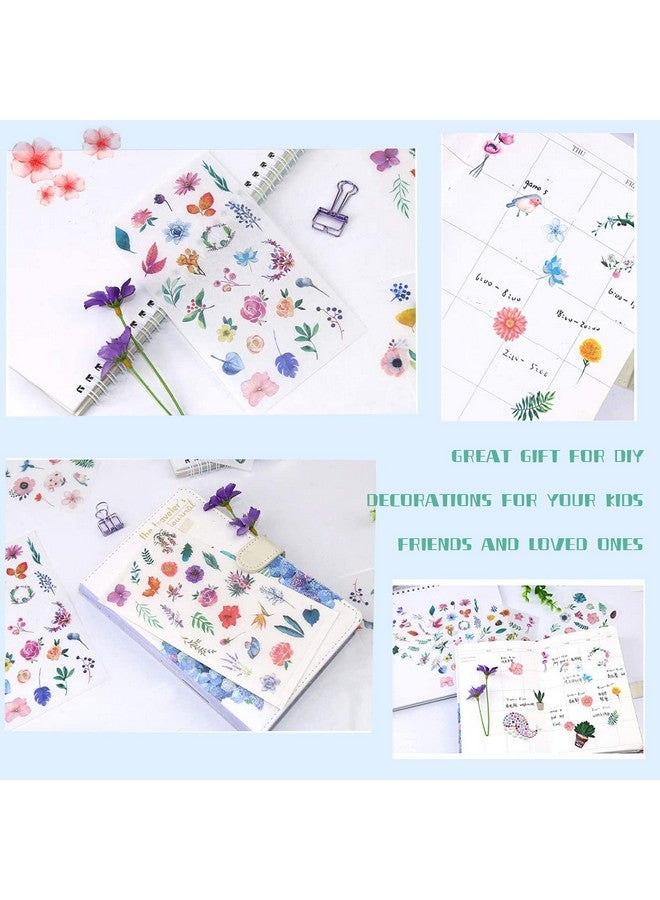 molshine 12Sheets (About 300Pieces) Diecutting Stickersplant Flower Watercolor Series Decals For Diydiary Decorationlaptopsscrapbookluggagecarsbookssealing6 Different Patterns X 2 - Image 3