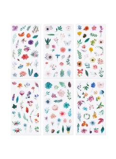 molshine 12Sheets (About 300Pieces) Diecutting Stickersplant Flower Watercolor Series Decals For Diydiary Decorationlaptopsscrapbookluggagecarsbookssealing6 Different Patterns X 2  - Image 1