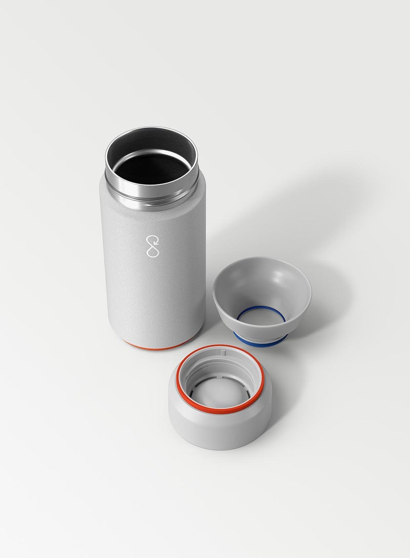 اوشن بوتل قارورة بريو بغطاء مانع للتسرب بزاوية 360 درجة، صديقة للبيئة، 350 مل - رمادي صخري - Image 4