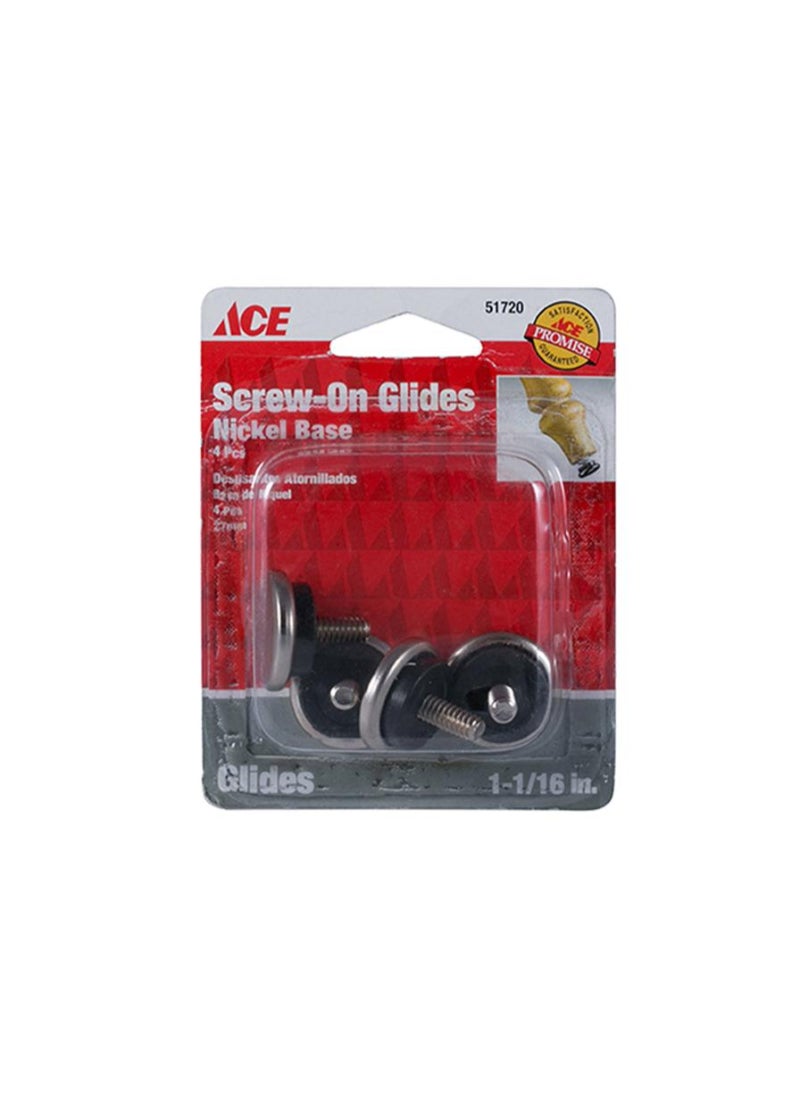 ACE Screw On Glides With Threaded Stem 4 Pieces