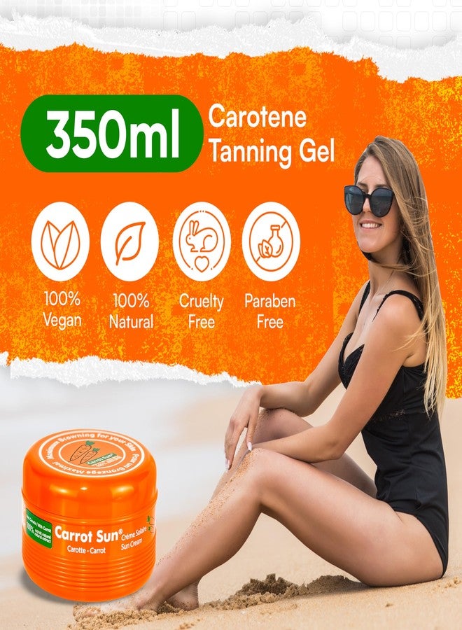 Carrot Sun Tanning Accelerator - 350ml Carotene Intensive Tanning Gel - Natural Extract Sun Cream Tanning Lotion for All Skin Types - Tan Lotion with Carrot Oil for Even Beautiful Skin Coloring - SPF0 - Image 2