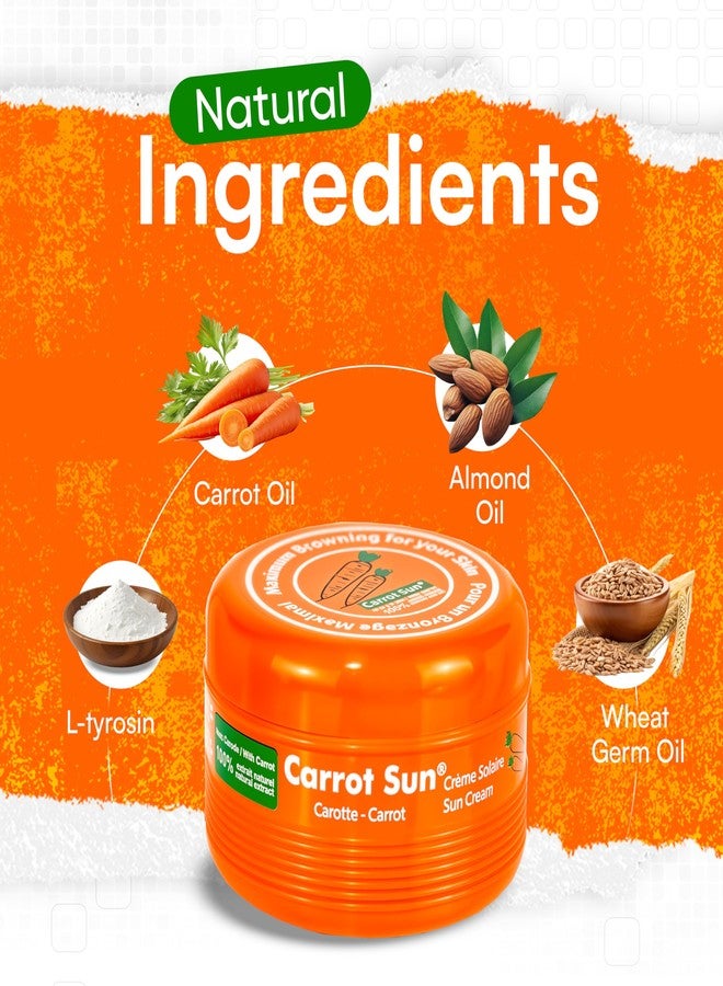 Carrot Sun Tanning Accelerator - 350ml Carotene Intensive Tanning Gel - Natural Extract Sun Cream Tanning Lotion for All Skin Types - Tan Lotion with Carrot Oil for Even Beautiful Skin Coloring - SPF0 - Image 5