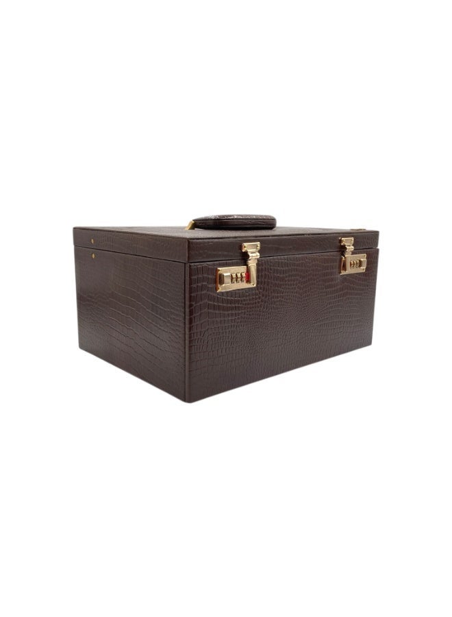 LAVERI LEATHER Genuine Leather Jewellery Box Dark Brown - Image 2