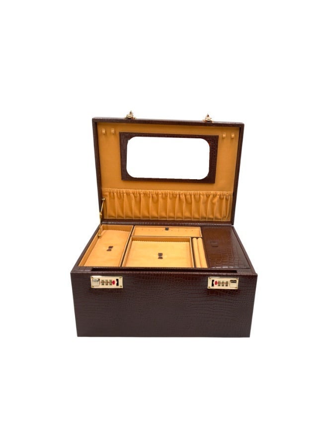 LAVERI LEATHER Genuine Leather Jewellery Box Dark Brown - Image 5