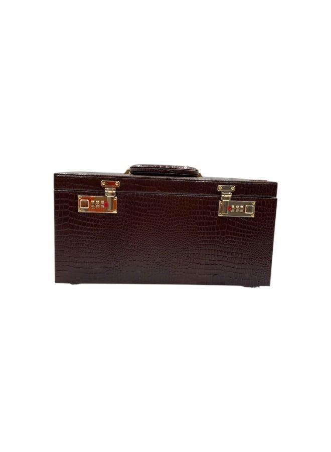 LAVERI LEATHER Genuine Leather Jewellery Box Dark Brown - Image 4