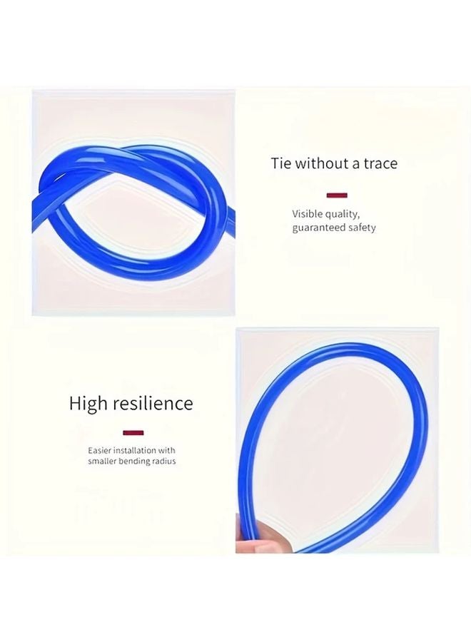 Heavy Duty 32 8FT Blue Reinforced Flexible PU Air Compressor Hose Quick Connect Fittings - Image 5