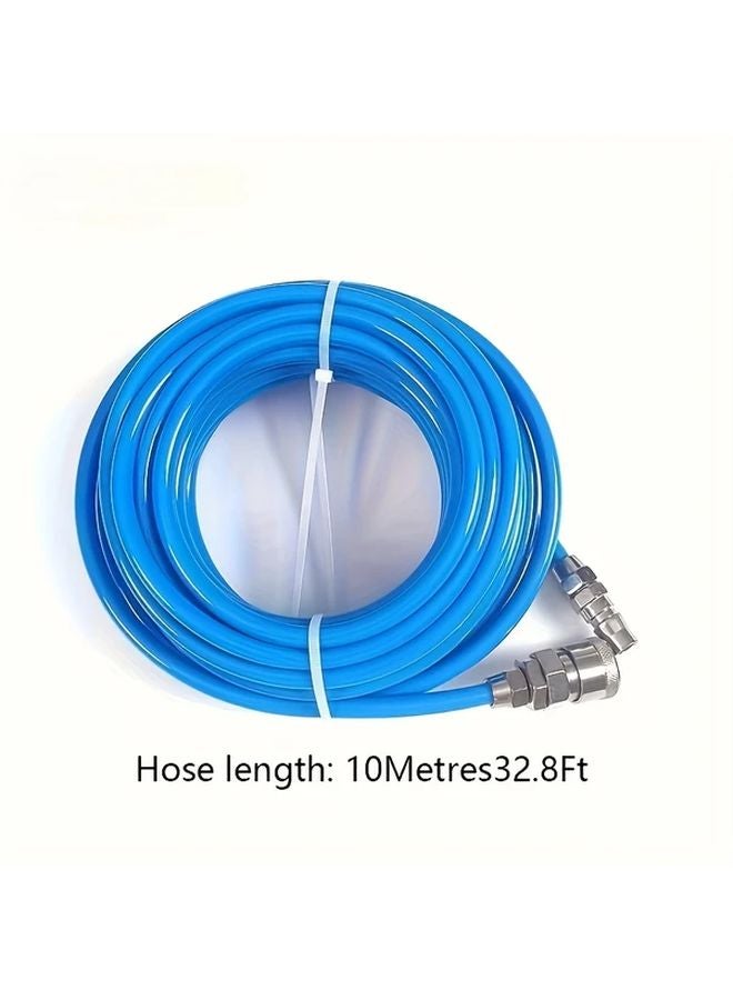 Heavy Duty 32 8FT Blue Reinforced Flexible PU Air Compressor Hose Quick Connect Fittings - Image 1