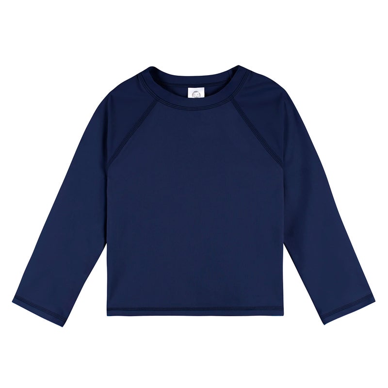 Gerber Unisex Baby Toddler UPF 50 Long Sleeve Rashguard Swim Rash Guard Shirt Navy 18 Months US - Image 2