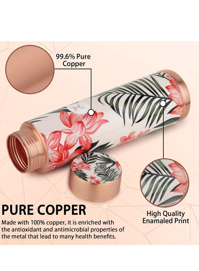 MERCAPE® - Copper Bottles for Water with Leak Proof Lid | 100% Pure Copper Bottle | BPA Free & Non Toxic | Printed Ayurvedic Copper Bottle for Health Benefits - 950 ML - Image 3