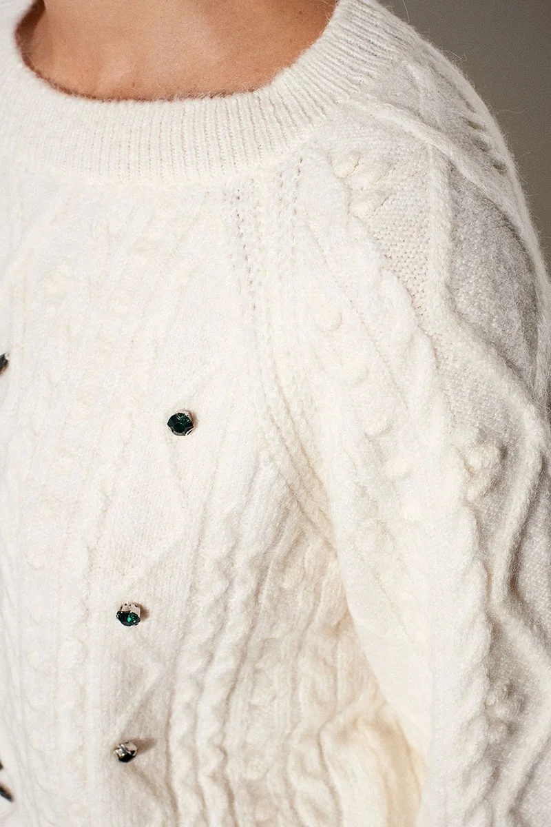 Dilvin Cream Natural DILVIN Women's Knit Sweater for Women | Best Price UAE
