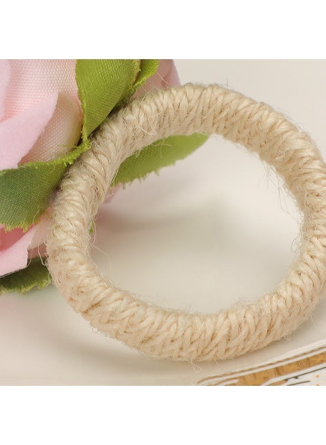 Valentine's Day Rose Napkin Rings Hotel Restaurant Table Decorative Floral Napkin Rings Set of 6 - Image 5