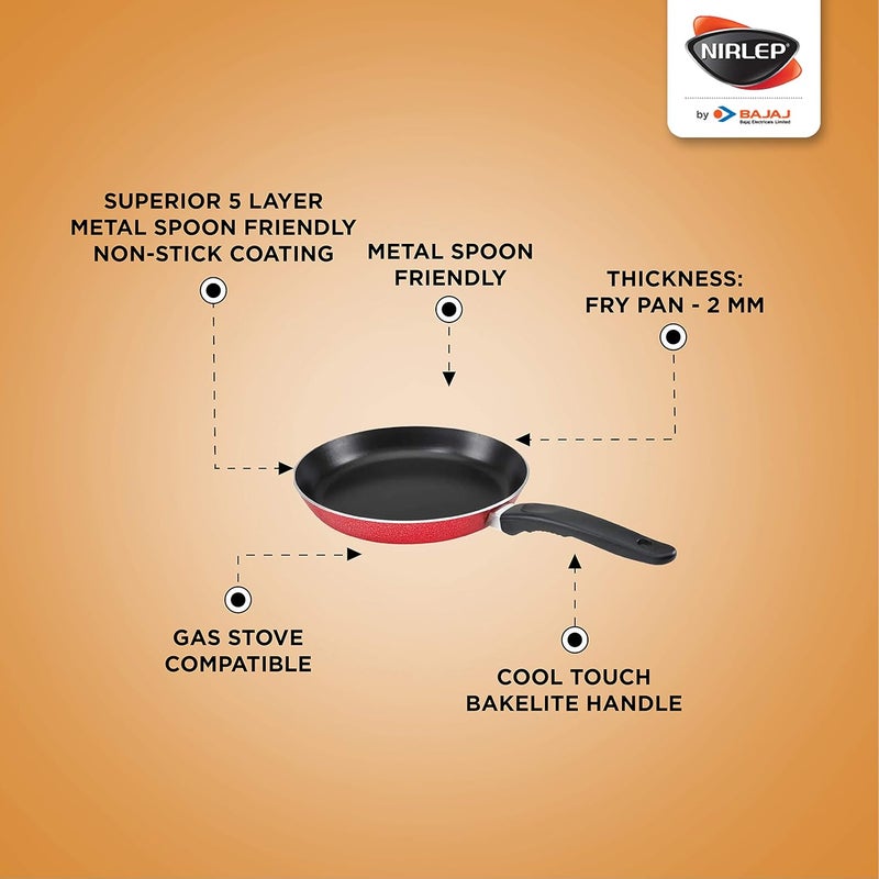 Nirlep Aspa Gift Set of Flat Tawa, Fry Pan and Kadhai with SS lid - Image 4