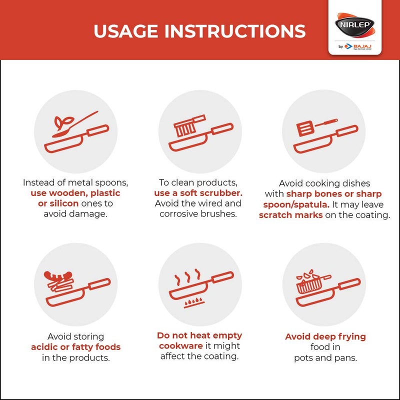 Nirlep Aspa Gift Set of Flat Tawa, Fry Pan and Kadhai with SS lid - Image 2