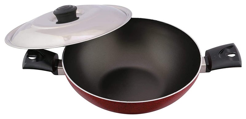 Nirlep Aspa Gift Set of Flat Tawa, Fry Pan and Kadhai with SS lid - Image 5