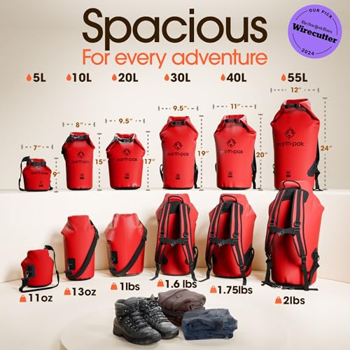 Earth Pak Waterproof Dry Bag - Roll Top Waterproof Backpack Sack Keeps Gear Dry for Kayak with Waterproof Phone Case - Image 2