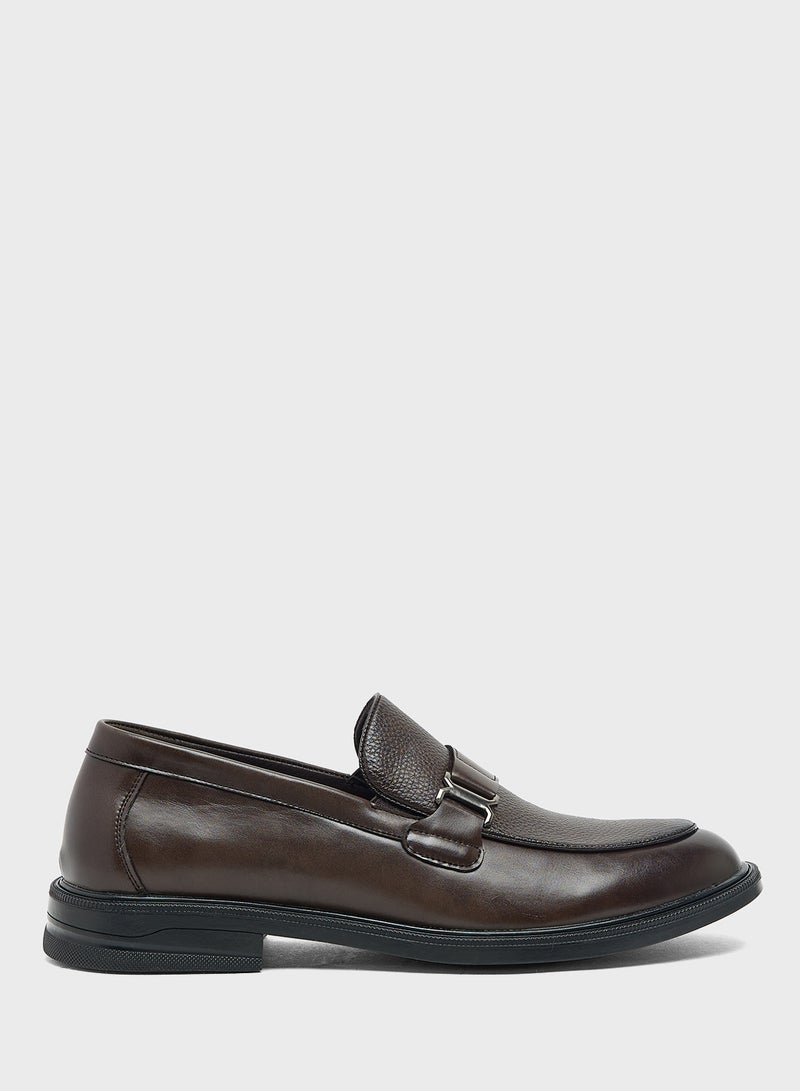 Robert Wood Buckle Detail Formal Slip Ons - Image 1