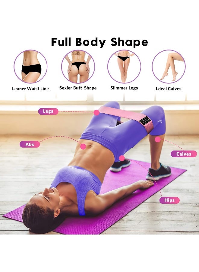 RenoJ Resistance Bands, Exercise Workout Bands for Women and Men, 5 Set of Stretch Bands for Booty Legs, Pilates Flexbands  - Image 5