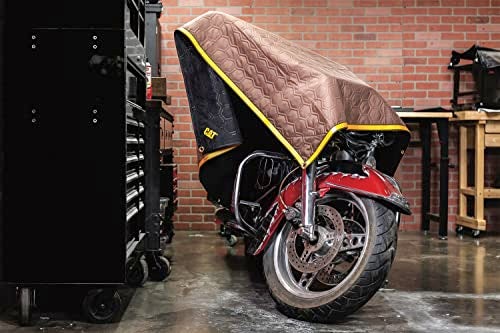 CAT Water Resistant Woven Utility Blanket 72Inch x 60Inch Outdoor Tarp Material Padded Blanket Rivets for Tie Downs Park Picnic Moving Protect Furniture Brown Black 980788N - Image 3