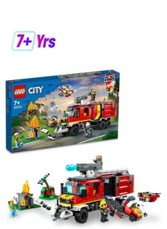 City Fire Command Truck Unit 60374 Building Toy Set; Features a Fire Engine with Air and Land Drones, Plus Forest and City Fire Settings and 3 Minifigures; Fun Gift Idea for Kids Aged 7+ (502 Pieces) LEGO