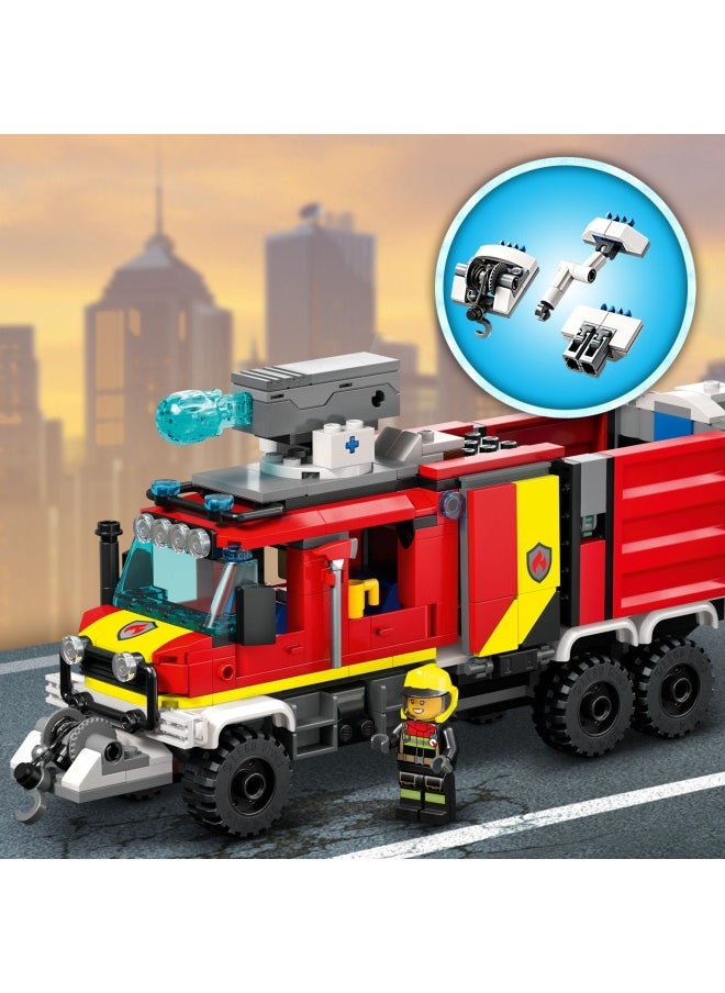LEGO - City Fire Command Truck Unit 60374 Building Toy Set; Features a Fire Engine with Air and Land Drones, Plus Forest and City Fire Settings and 3 Minifigures; Fun Gift Idea for Kids Aged 7+ (502 Pieces) LEGO - Image 1