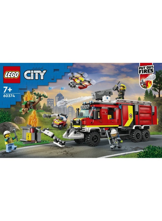 LEGO City Fire Command Unit Set with Fire Engine Toy 60374 (Age 7+, 502 Pieces) - Image 2