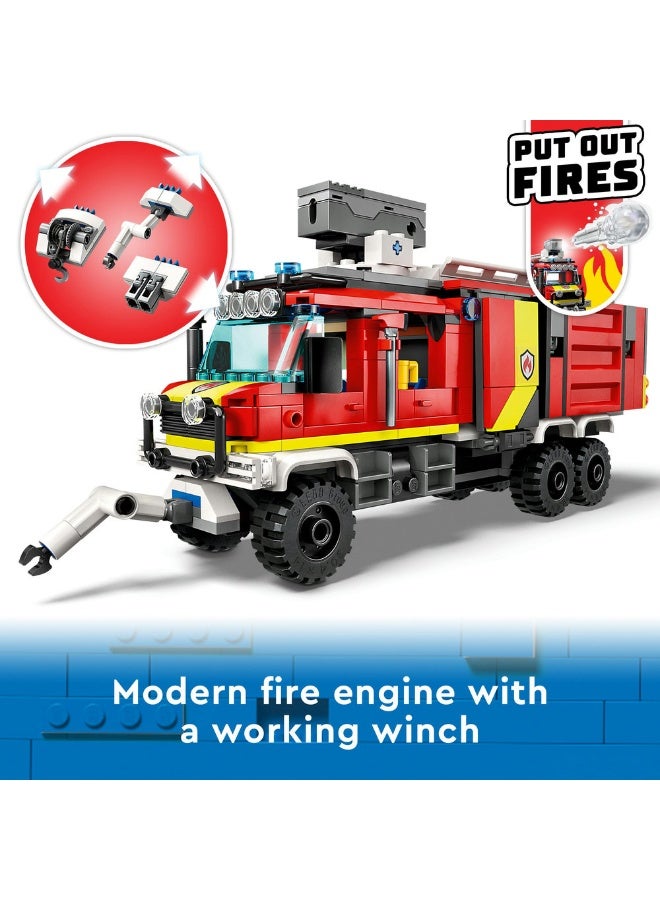 LEGO City Fire Command Unit Set with Fire Engine Toy 60374 (Age 7+, 502 Pieces) - Image 4