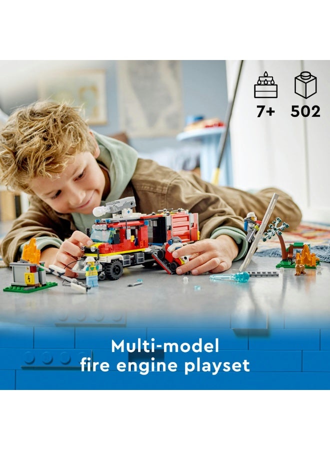LEGO City Fire Command Unit Set with Fire Engine Toy 60374 (Age 7+, 502 Pieces) - Image 3