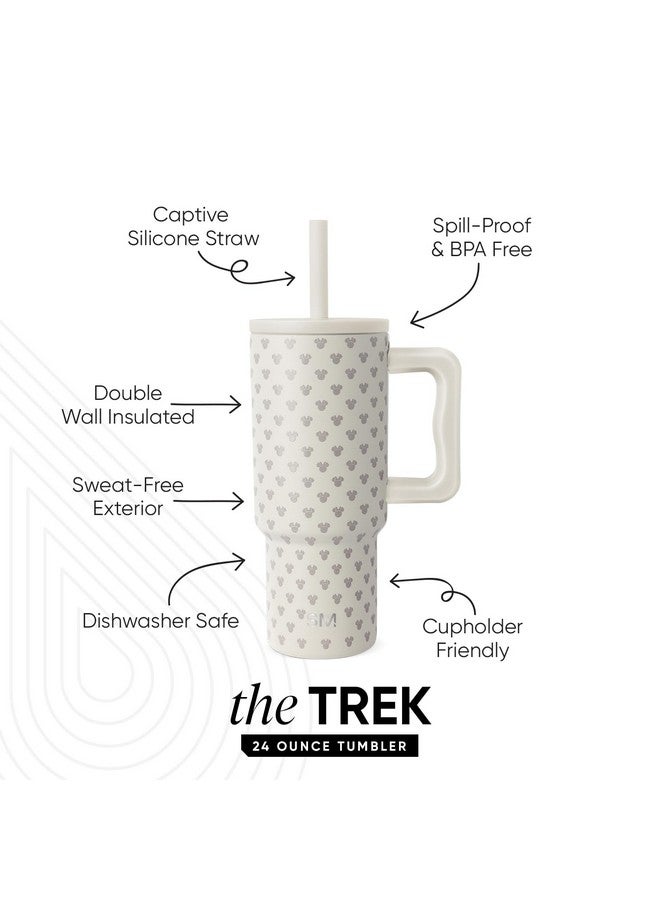 Simple Modern كوب بسيط حديث من ديزني للأطفال سعة 24 أونصة مع مقبض وغطاء قشة سيليكون | مقاوم للتسرب ومانع للانسكاب | زجاجة فولاذية قابلة لإعادة الاستخدام | هدية للأطفال الأولاد والبنات | مجموعة تريك | ميني ماوس - Image 2