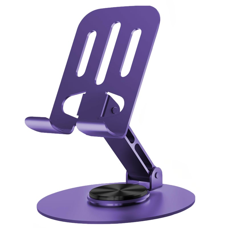 Lusosh Universal Metal Cell Phone Stand, Multi-Angel Adjustable 360Â° Rotation Non-Slip Metal Phone Stand Compatible with iPhone 17 16 Pro Max and All Smartphones (Purple) - Image 1
