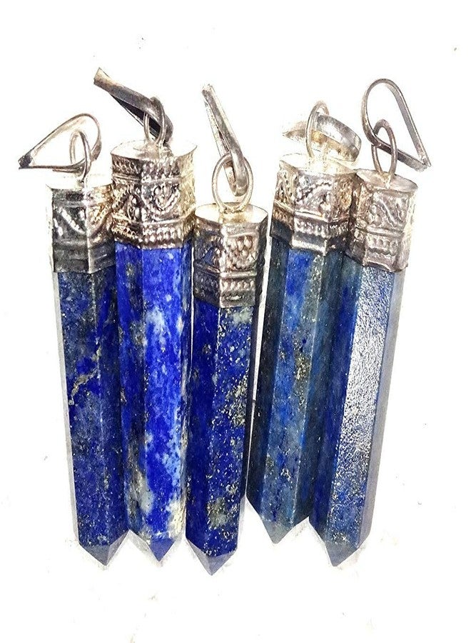 CA AGATE Natural Lapis lazuli Pencil Point PENDANT Necklace Healing Crystal Gemstone Jewelry 5 pieces - Image 2