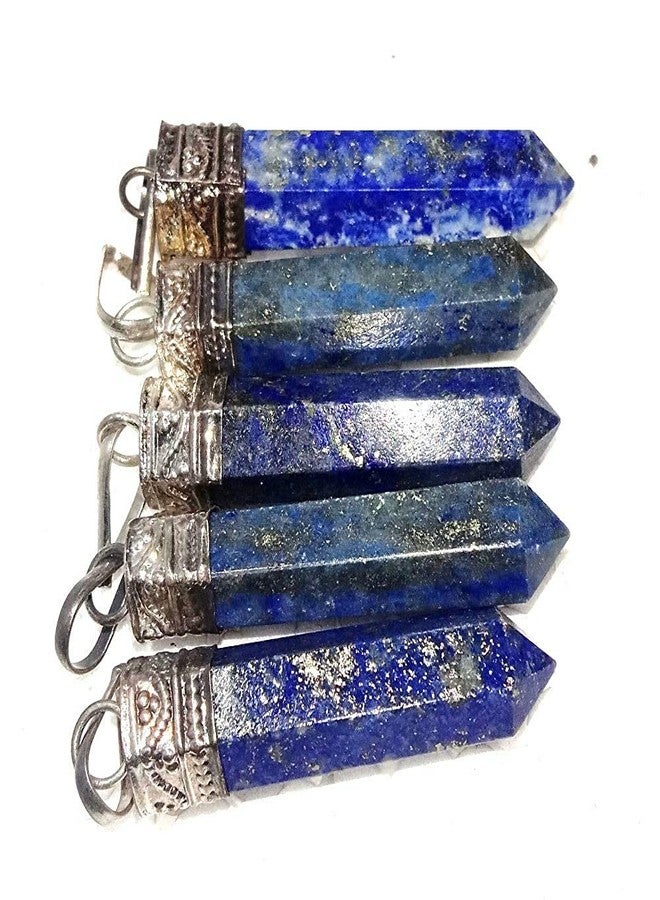 CA AGATE Natural Lapis lazuli Pencil Point PENDANT Necklace Healing Crystal Gemstone Jewelry 5 pieces - Image 3