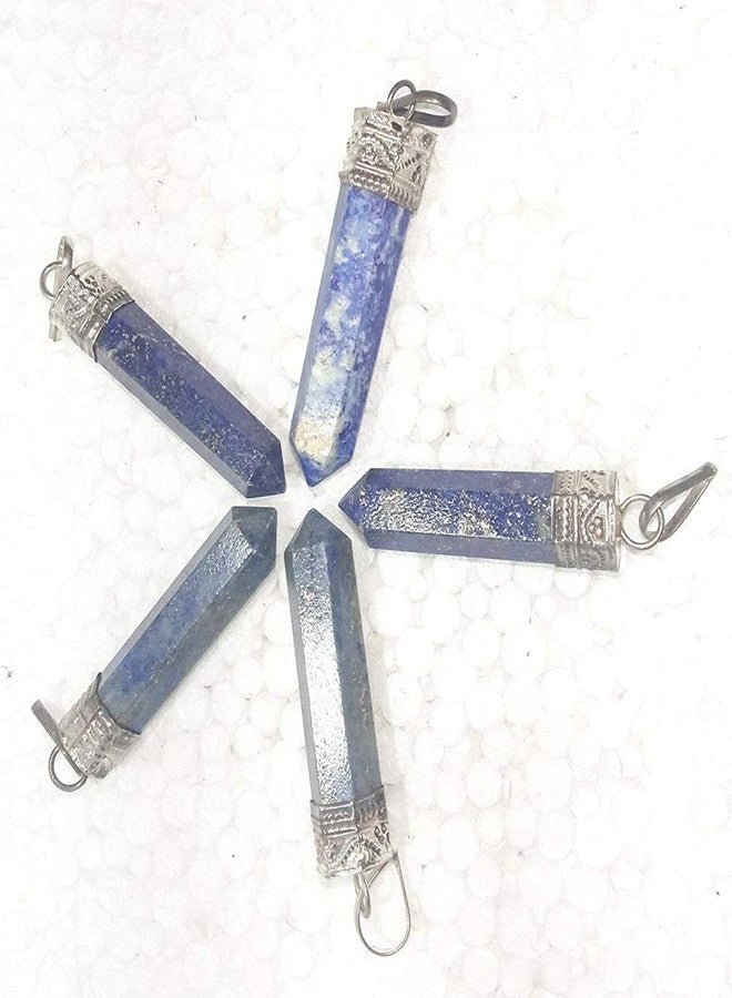 CA AGATE Natural Lapis lazuli Pencil Point PENDANT Necklace Healing Crystal Gemstone Jewelry 5 pieces - Image 4