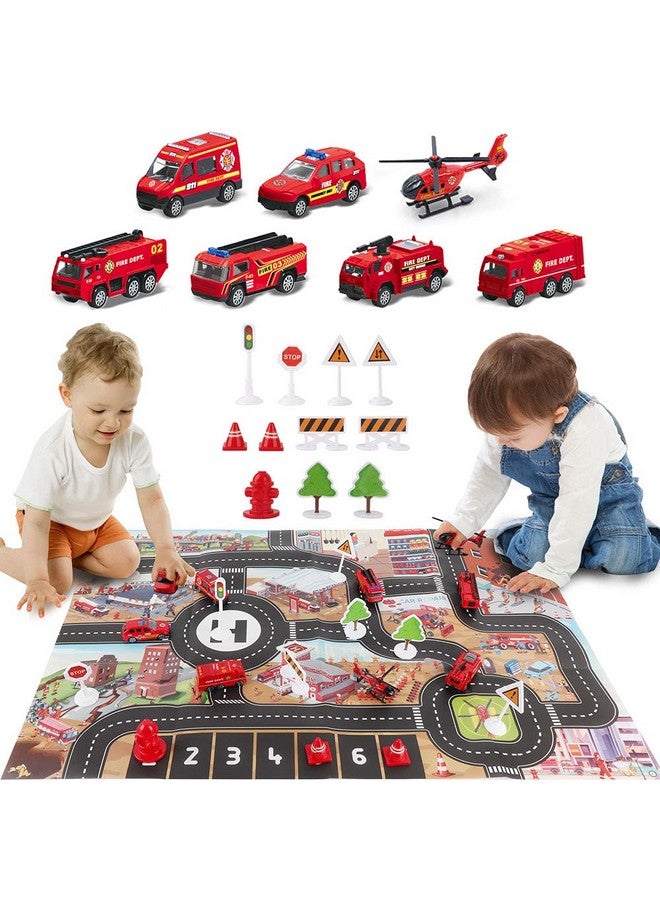Dwi Dowellin Dwi Dowellin Airplane Toy with Fire Truck Cars and Play Mat,Plane with Lights and Sounds for 3 + Years Old Boys and Girls  - Image 4