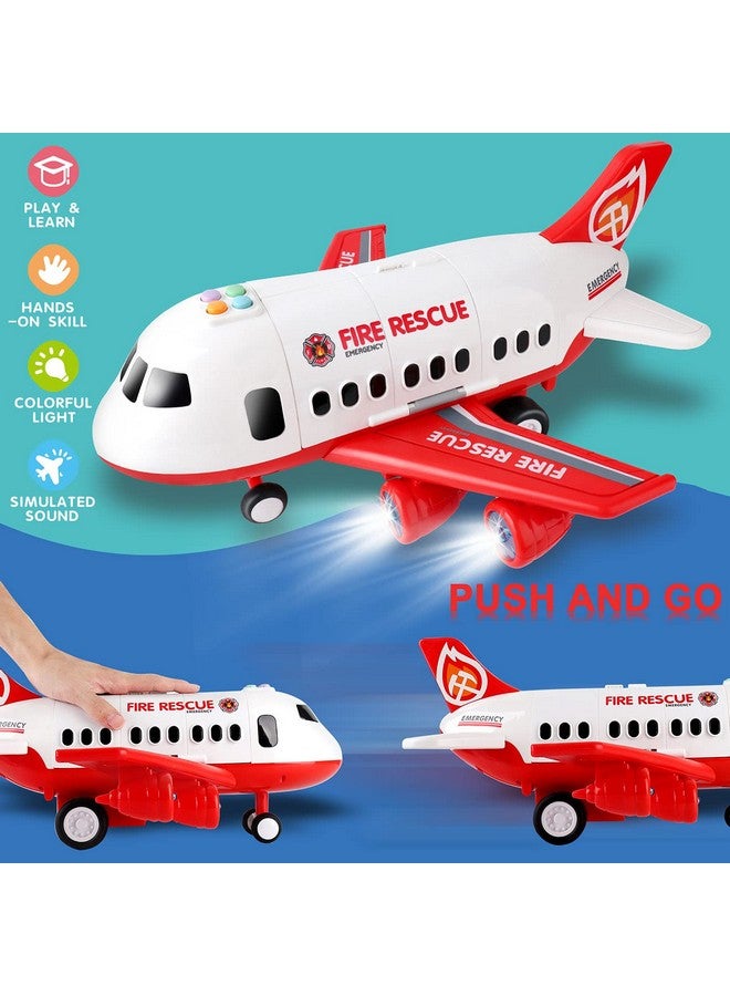 Dwi Dowellin Dwi Dowellin Airplane Toy with Fire Truck Cars and Play Mat,Plane with Lights and Sounds for 3 + Years Old Boys and Girls  - Image 3