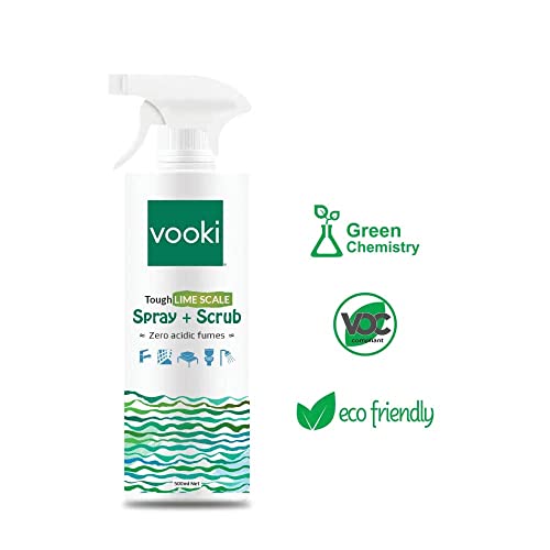 Vooki Ecofriendly Tough Lime Scale Hard Water Stain Remover, Spray and Scrub Cleaner for Bathroom,Taps, Faucet, Basins, Showers & Floor Tiles Cleaner, Home and Commercial Use - 500 ml (Pack of 2) - Image 3