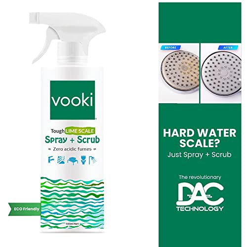 Vooki Ecofriendly Tough Lime Scale Hard Water Stain Remover, Spray and Scrub Cleaner for Bathroom,Taps, Faucet, Basins, Showers & Floor Tiles Cleaner, Home and Commercial Use - 500 ml (Pack of 2) - Image 2