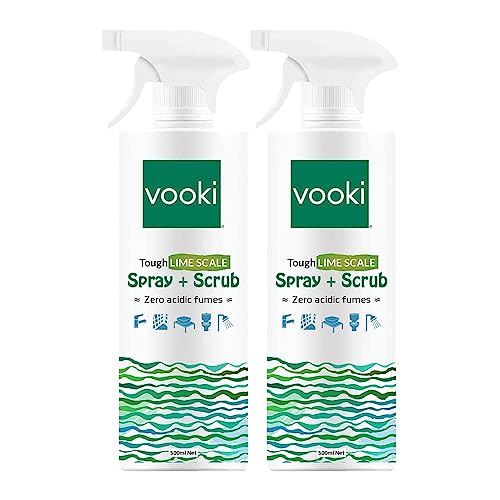 Vooki Ecofriendly Tough Lime Scale Hard Water Stain Remover, Spray and Scrub Cleaner for Bathroom,Taps, Faucet, Basins, Showers & Floor Tiles Cleaner, Home and Commercial Use - 500 ml (Pack of 2) - Image 1