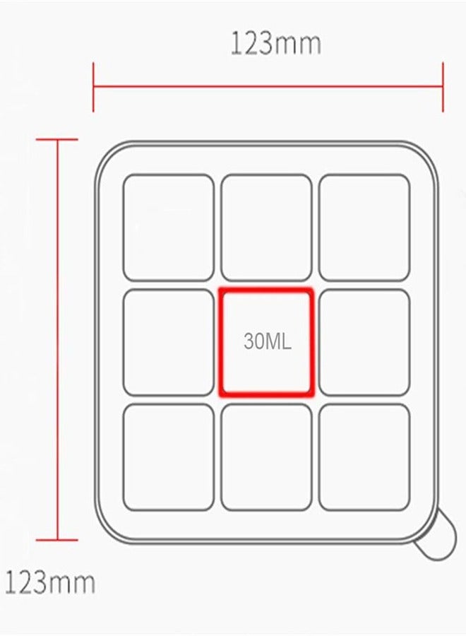 طفل الوردي 9-grid سيليكون الغذاء مربع - Image 4