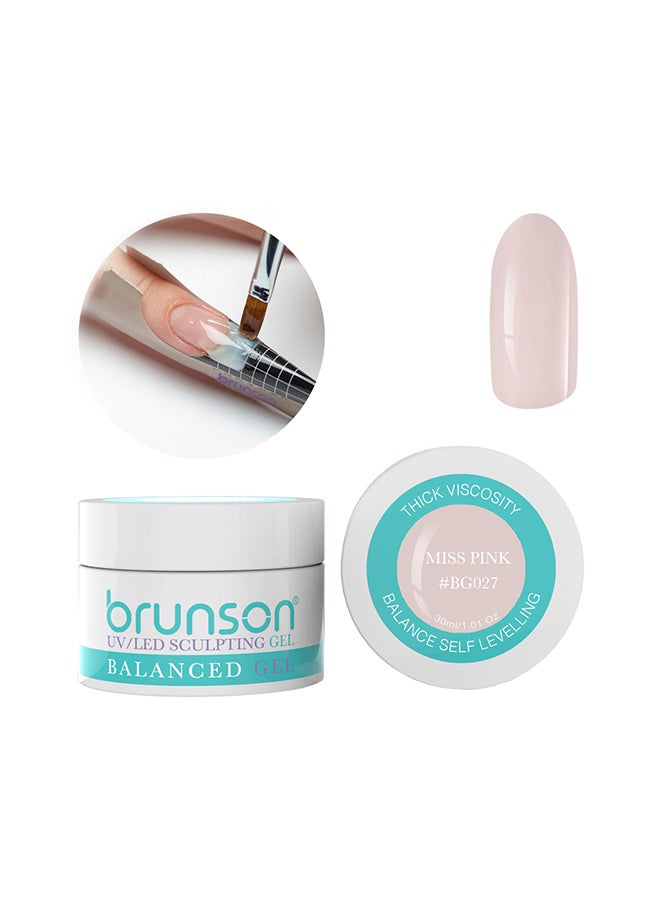 brunson جل نحت الأظافر المموه بالأشعة فوق البنفسجية جل متوازن المستوى جل نحت الأظافر بالأشعة فوق البنفسجية 30 مل Miss Pink Bg027